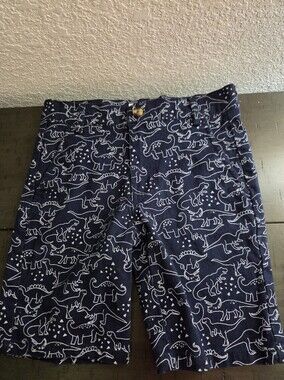 Navy Dino-Print Kids Shorts